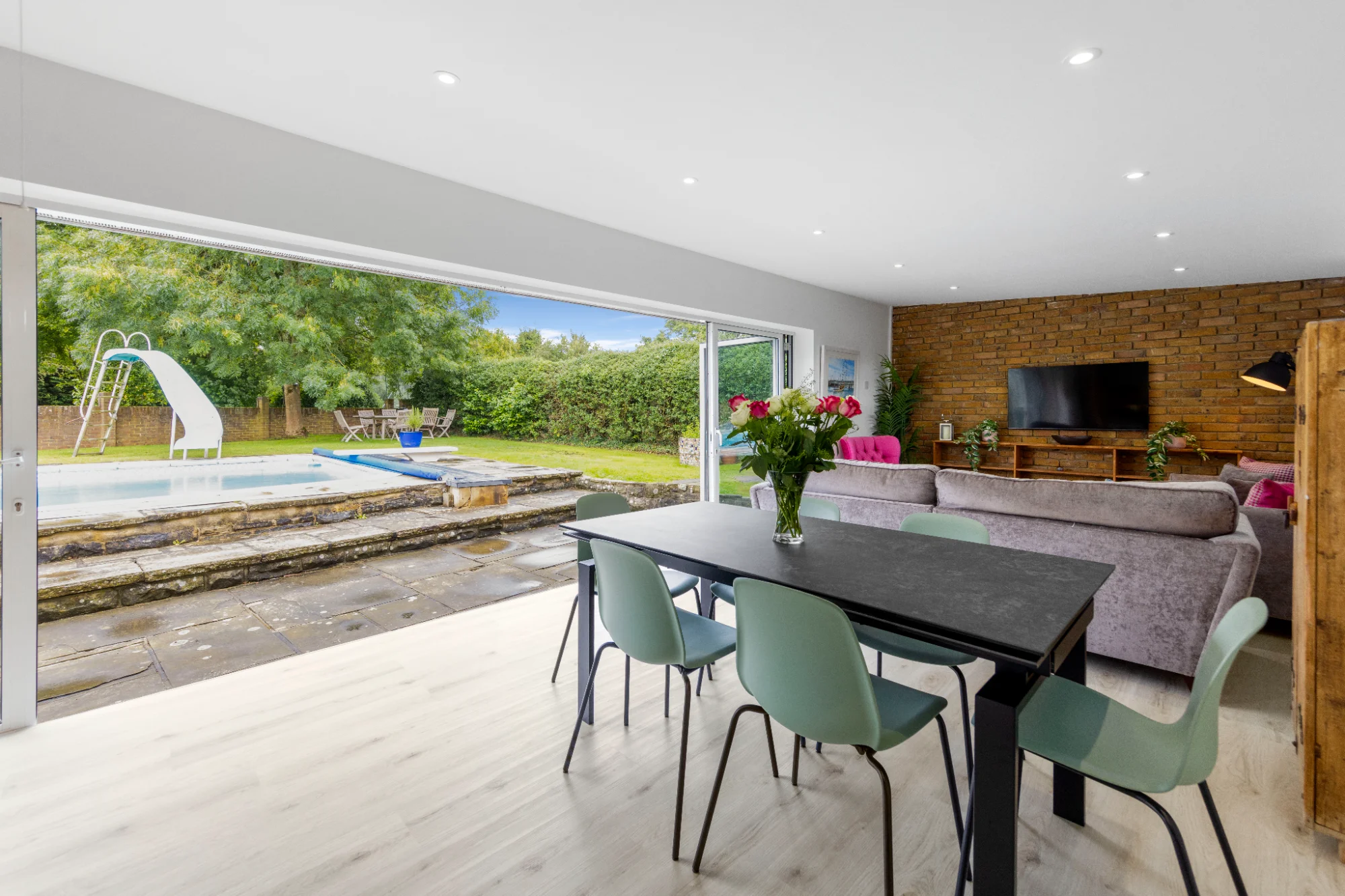 Open plan living and dining