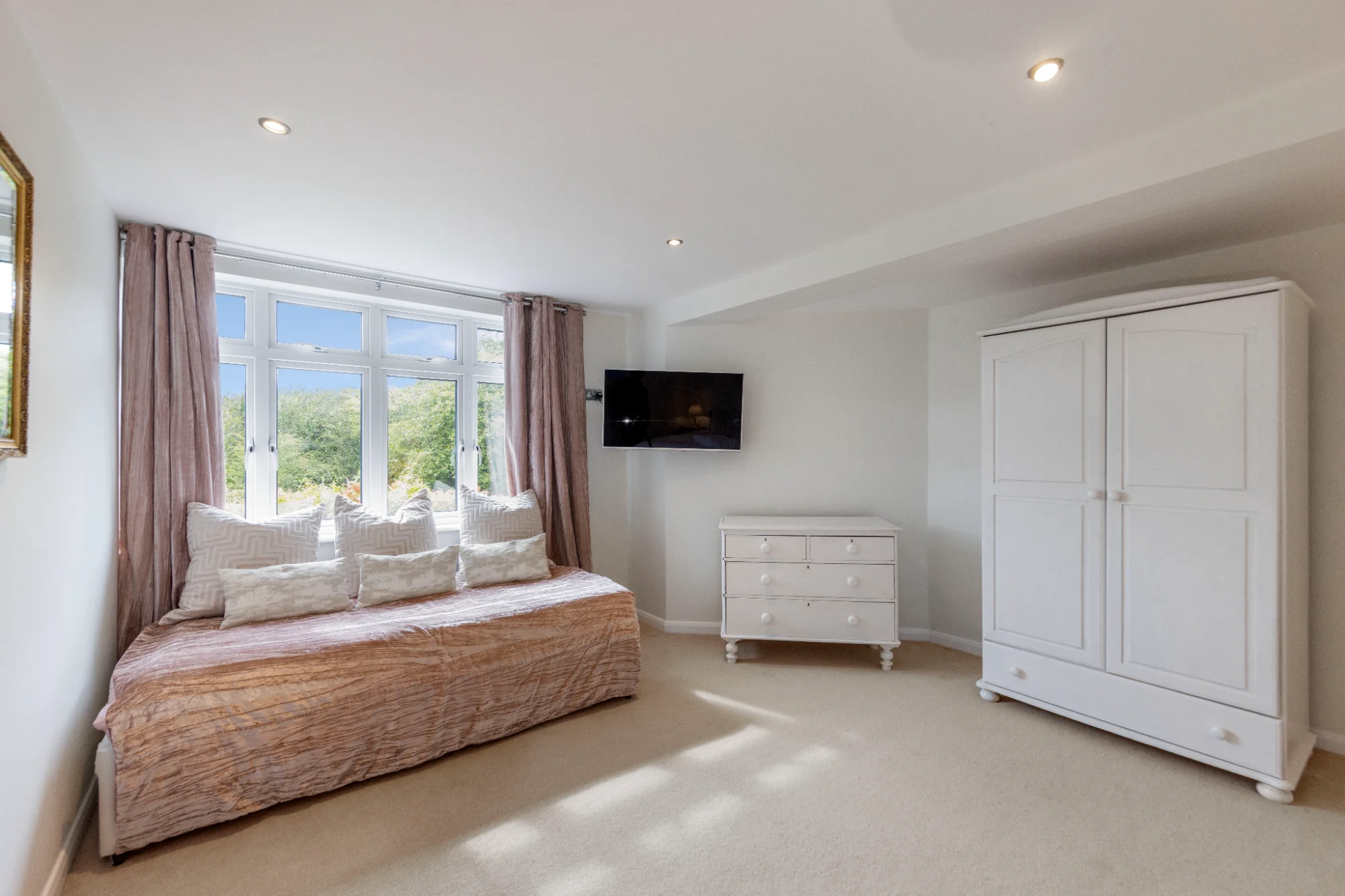 Bedroom with garden views
