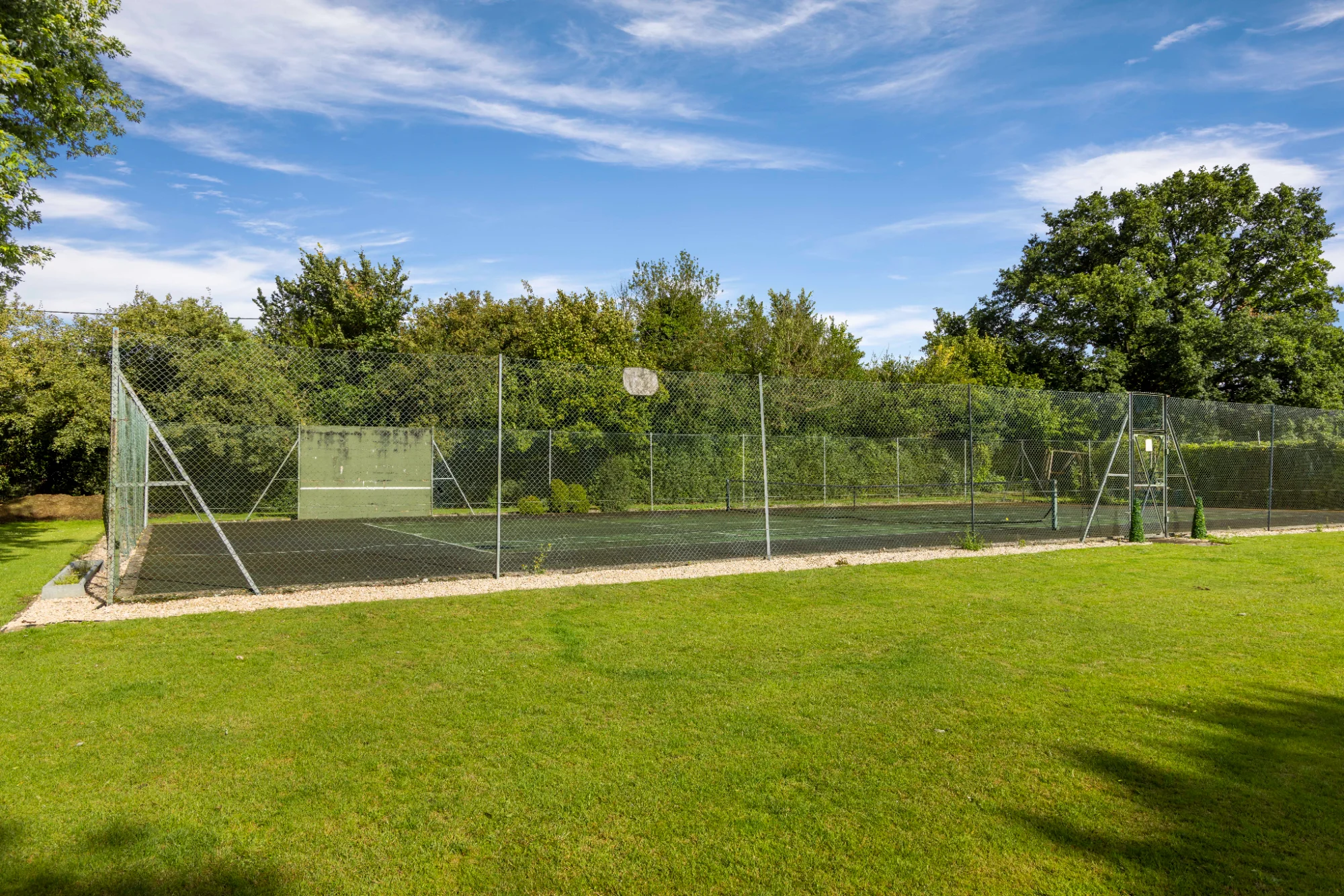 Tennis court wide view